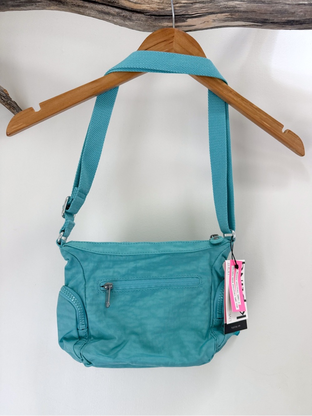 Kipling | Gabbie Mini Crossbody Bag Purse Deepest Aqua Blue Nylon Monkey NWT New - Picture 6 of 15